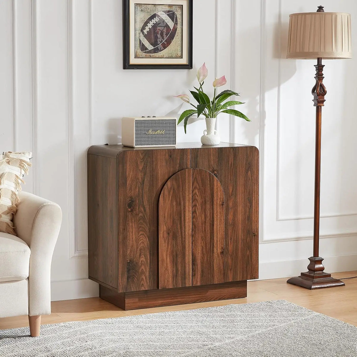 ONBRILL Modern Sideboard Cabinet With Drawers And Arched Doors