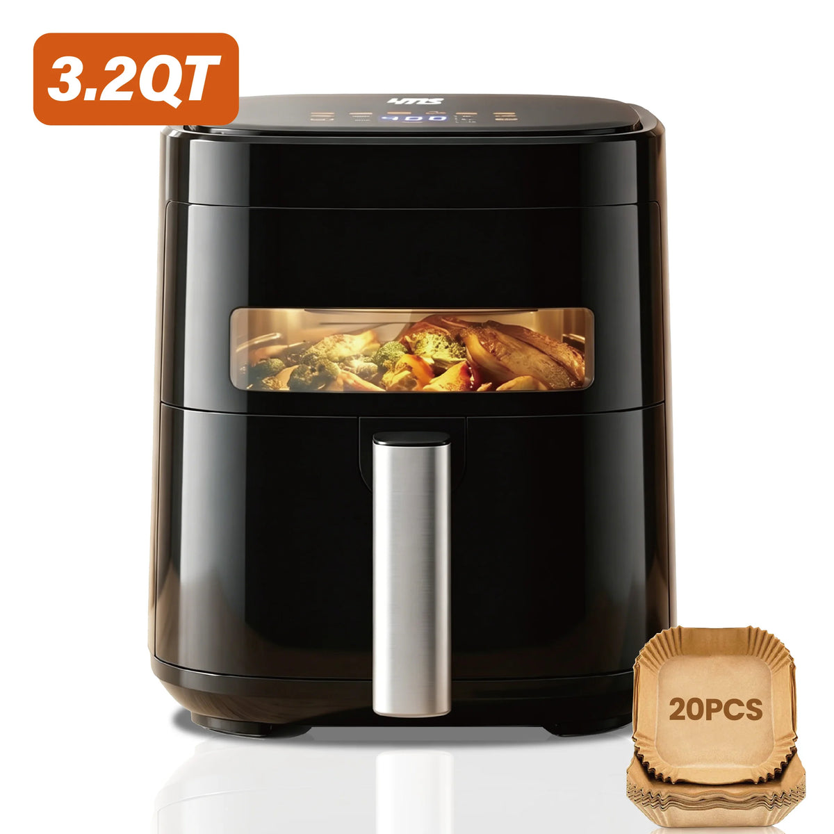 MIRASTON Touchscreen Air Fryer With Viewing Window And Preset Cooking