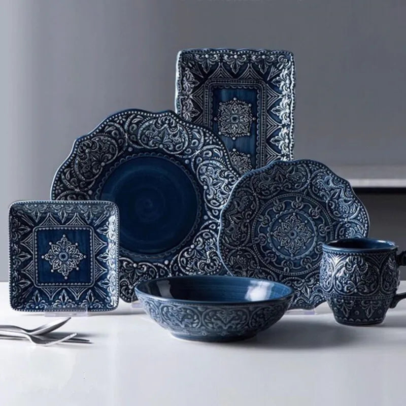 Ceramic Dinnerware Set With Plates Bowls Cups And Serving Dishes