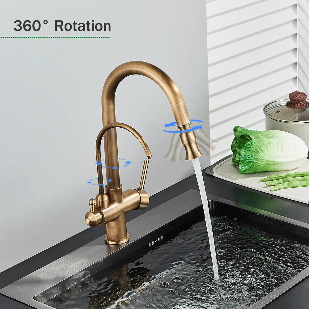 Rozin Two In One Filter Kitchen Faucet With Pullout Sprayer