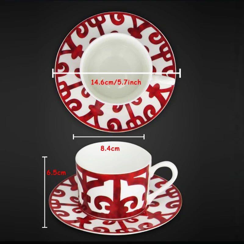 NGAI Bone China Dinnerware Set With Plates Cups And Saucers