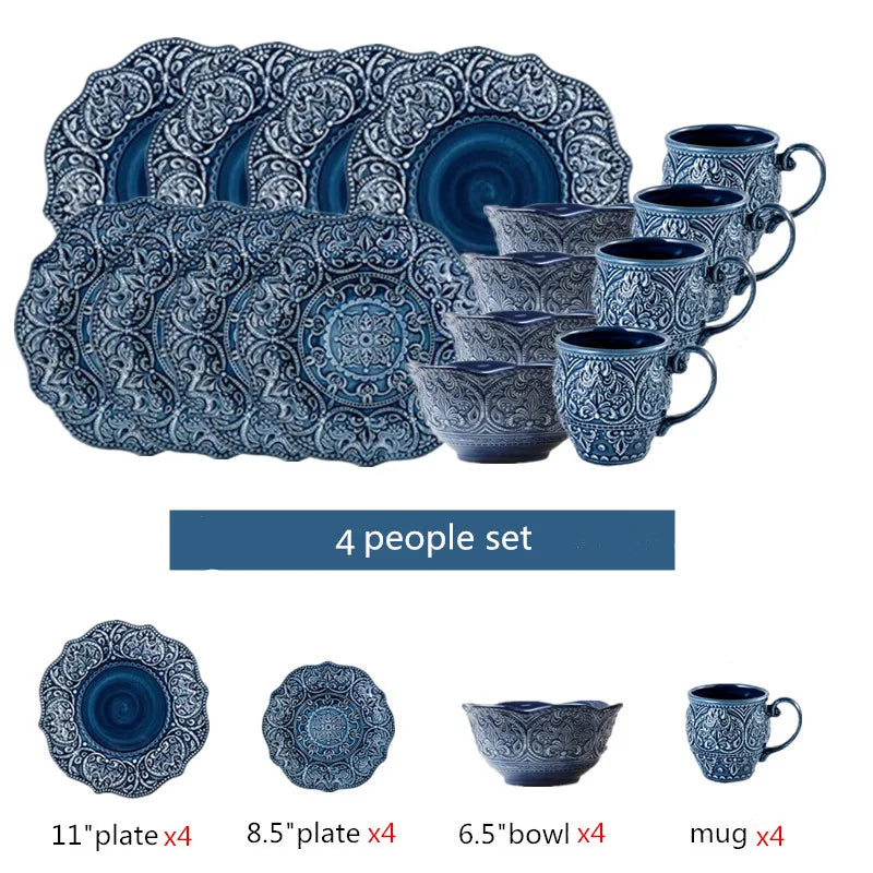 Ceramic Dinnerware Set With Plates Bowls Cups And Serving Dishes