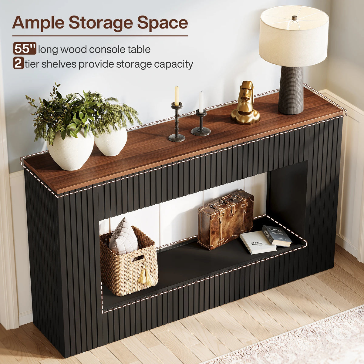 Tribesigns Modern Wood Console Table With Storage for Entryway
