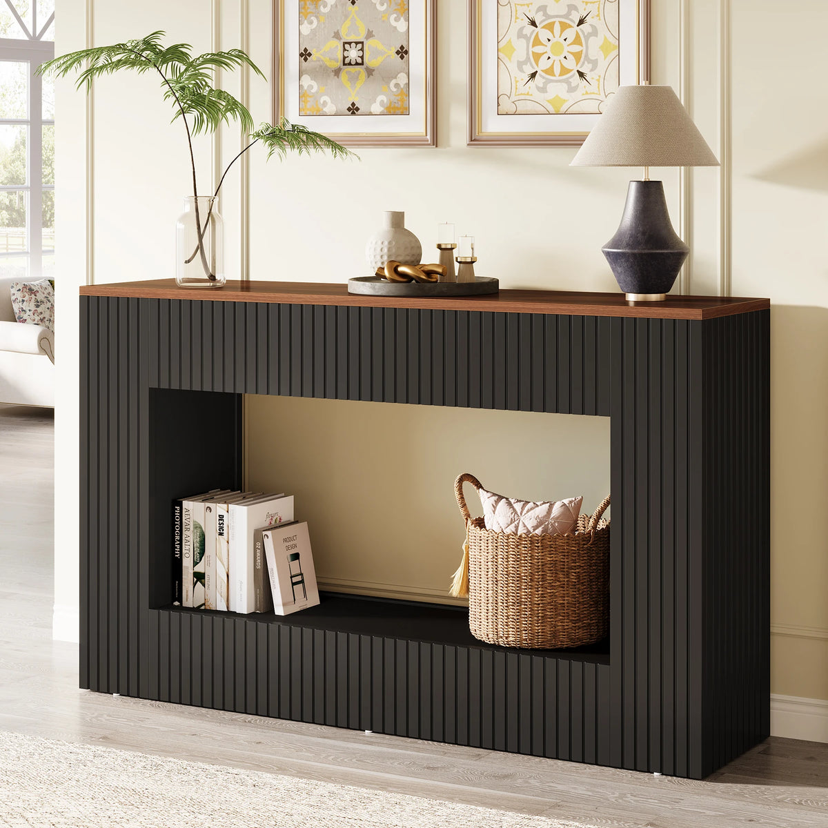 Tribesigns Modern Wood Console Table With Storage for Entryway