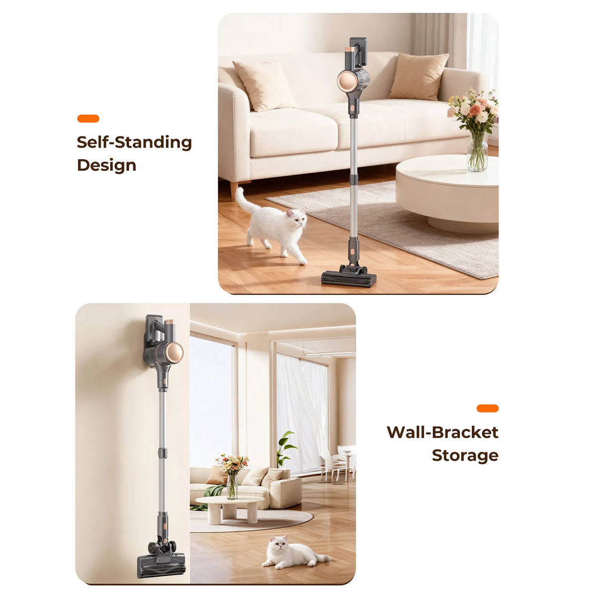 YISORA N8 Cordless Vacuum Cleaner for Pet Hair and Carpets