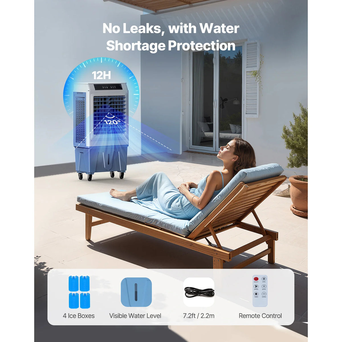 SucceBuy Evaporative Air Cooler With Remote Control And Timer