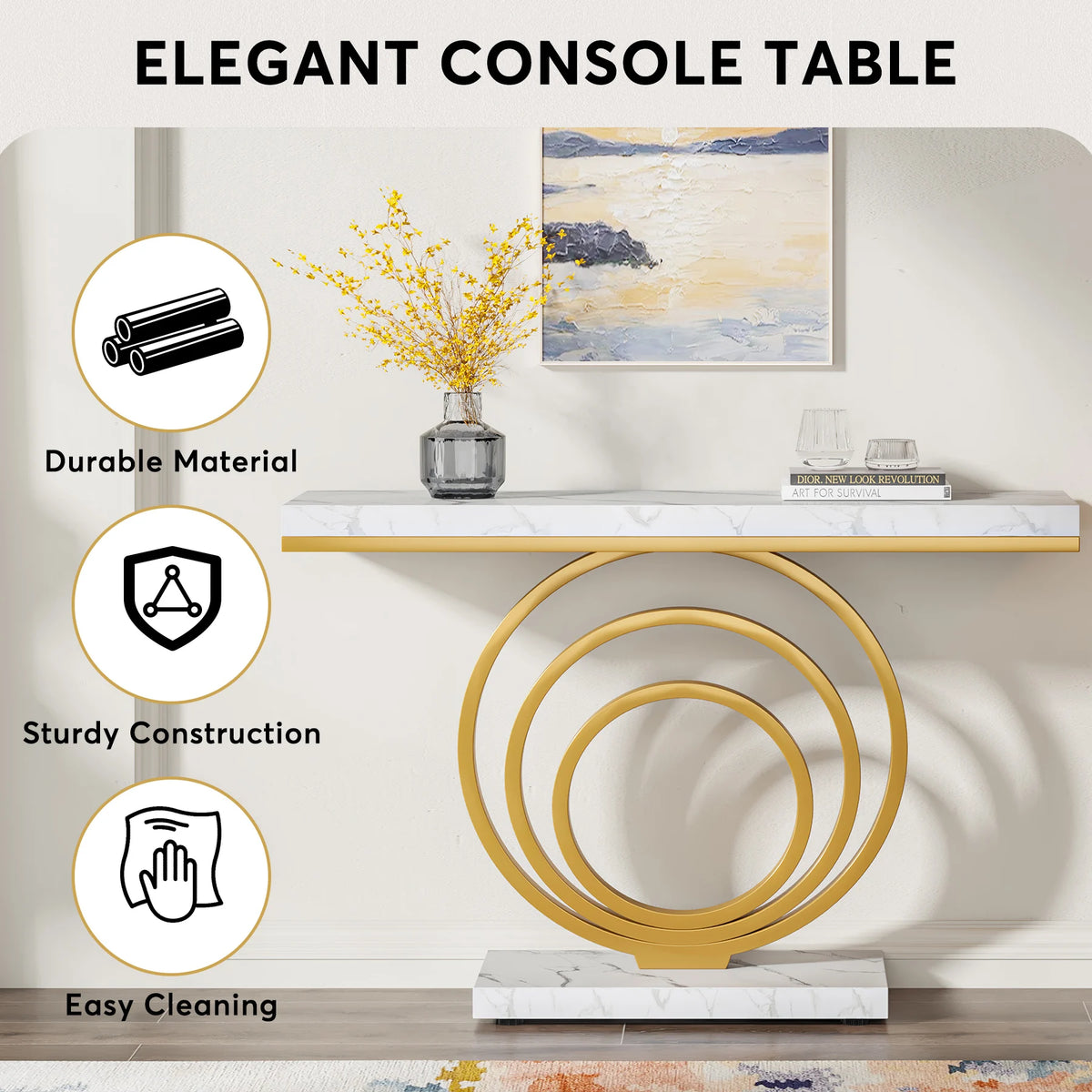 Tribesigns Modern Ring Console Table for Entryway and Living Room