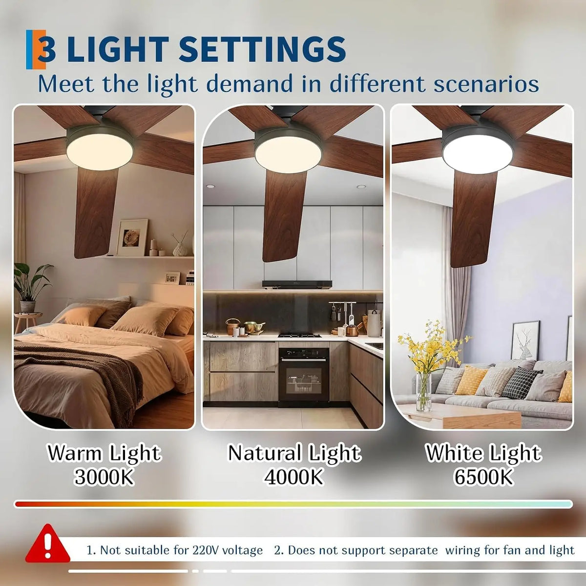 Low Profile Ceiling Fan With Light And Reversible DC Motor