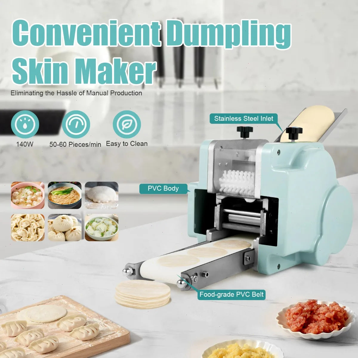 Electric Automatic Dumpling Wrapper Maker for Home and Restaurant Kitchens