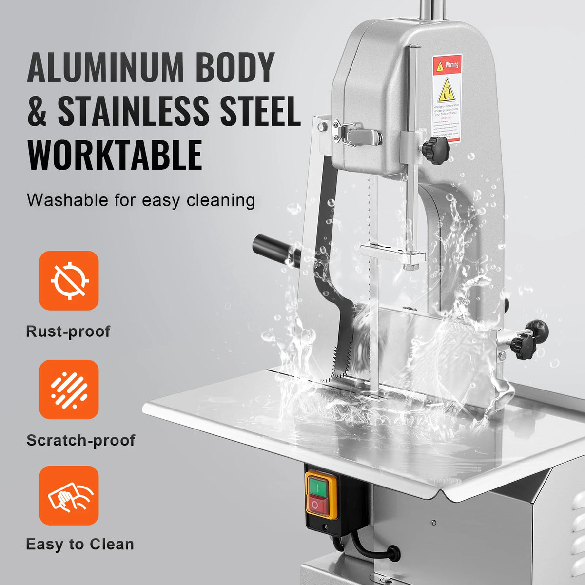 SucceBuy Commercial Electric Meat Bandsaw for Bone and Fish Cutting