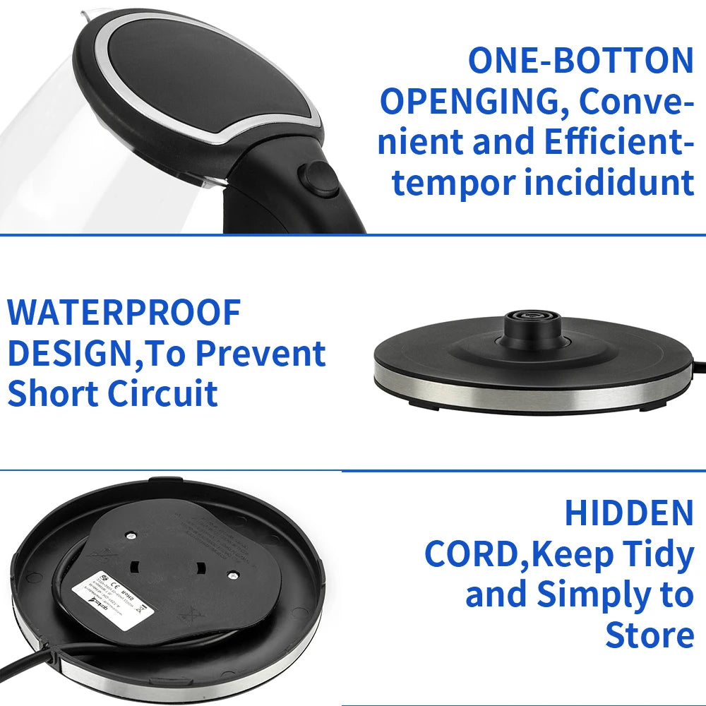 ZOKOP Electric Glass Kettle With Automatic Shutoff Safety Protection