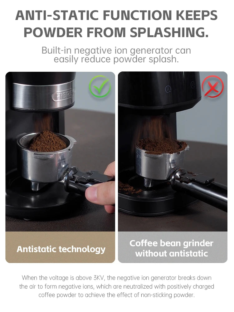 HiBREW Automatic Burr Mill Electric Coffee Grinder With 34 Gears