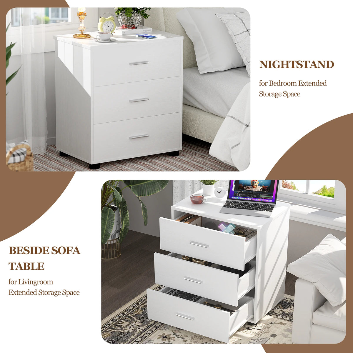 Aheaplus Wooden Drawer Storage Cabinet For Bedroom And Home Organization