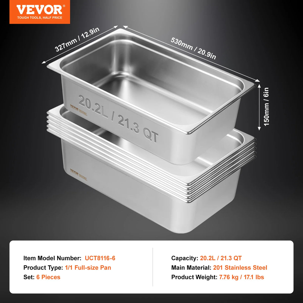 SucceBuy Stainless Steel Buffet Chafing Dishes Steam Table Pans
