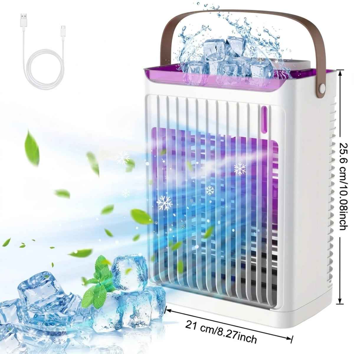 Portable Evaporative Air Cooler And Humidifier With USB Fan