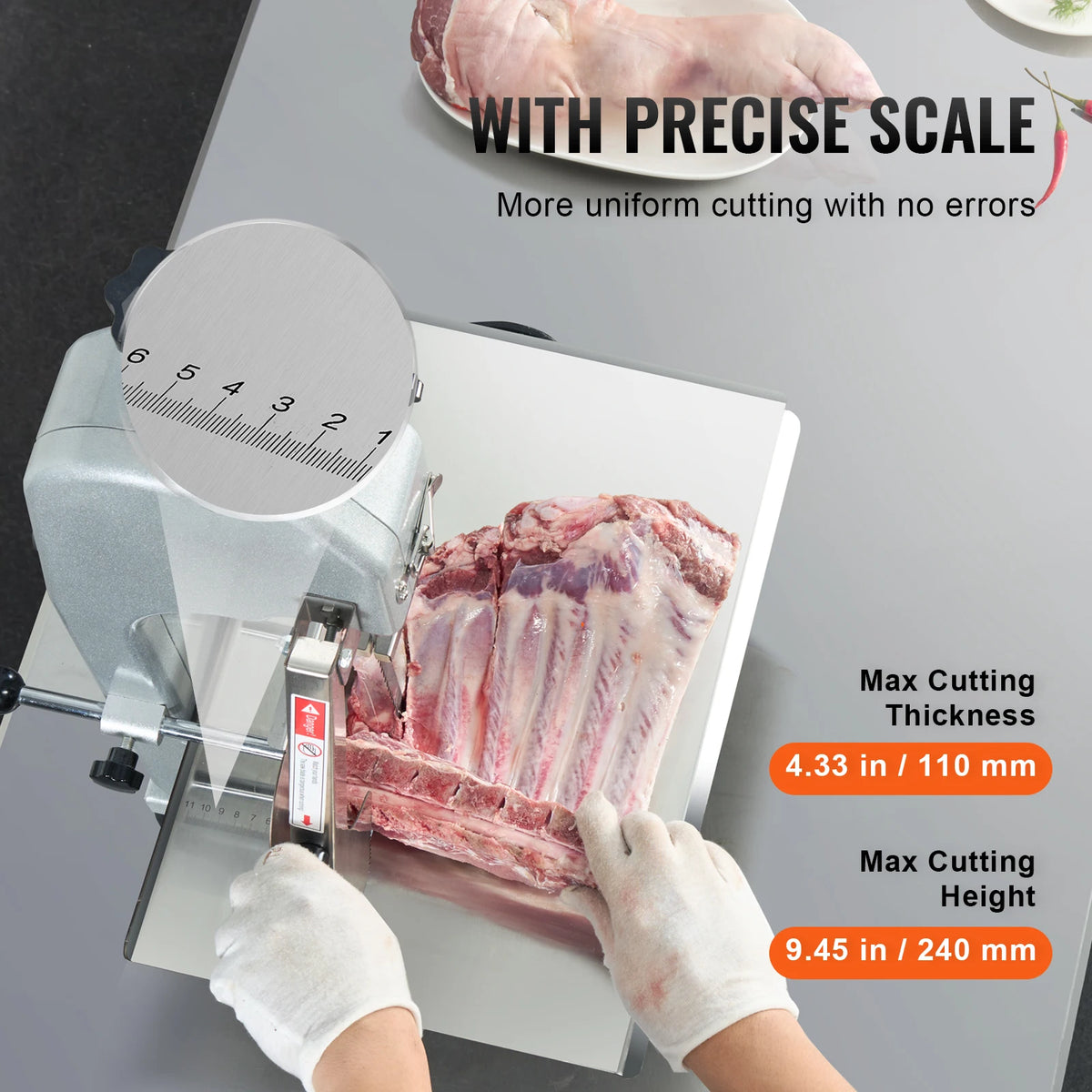 SucceBuy Commercial Electric Meat Bandsaw for Bone and Fish Cutting