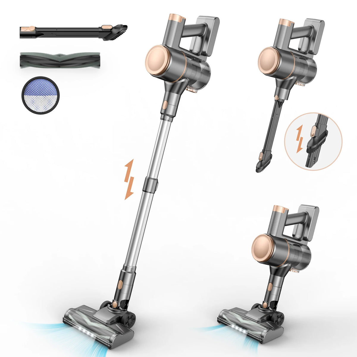 YISORA N8 Cordless Vacuum Cleaner for Pet Hair and Carpets