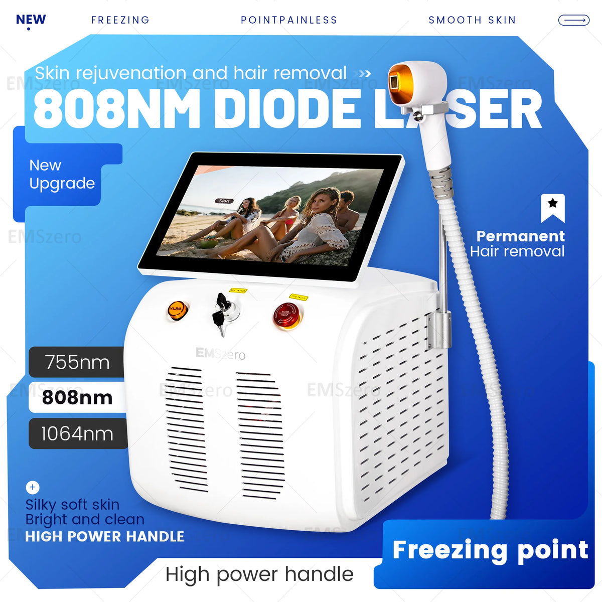 MYOSLIM 808nm Diode Laser Permanent Hair Removal Machine