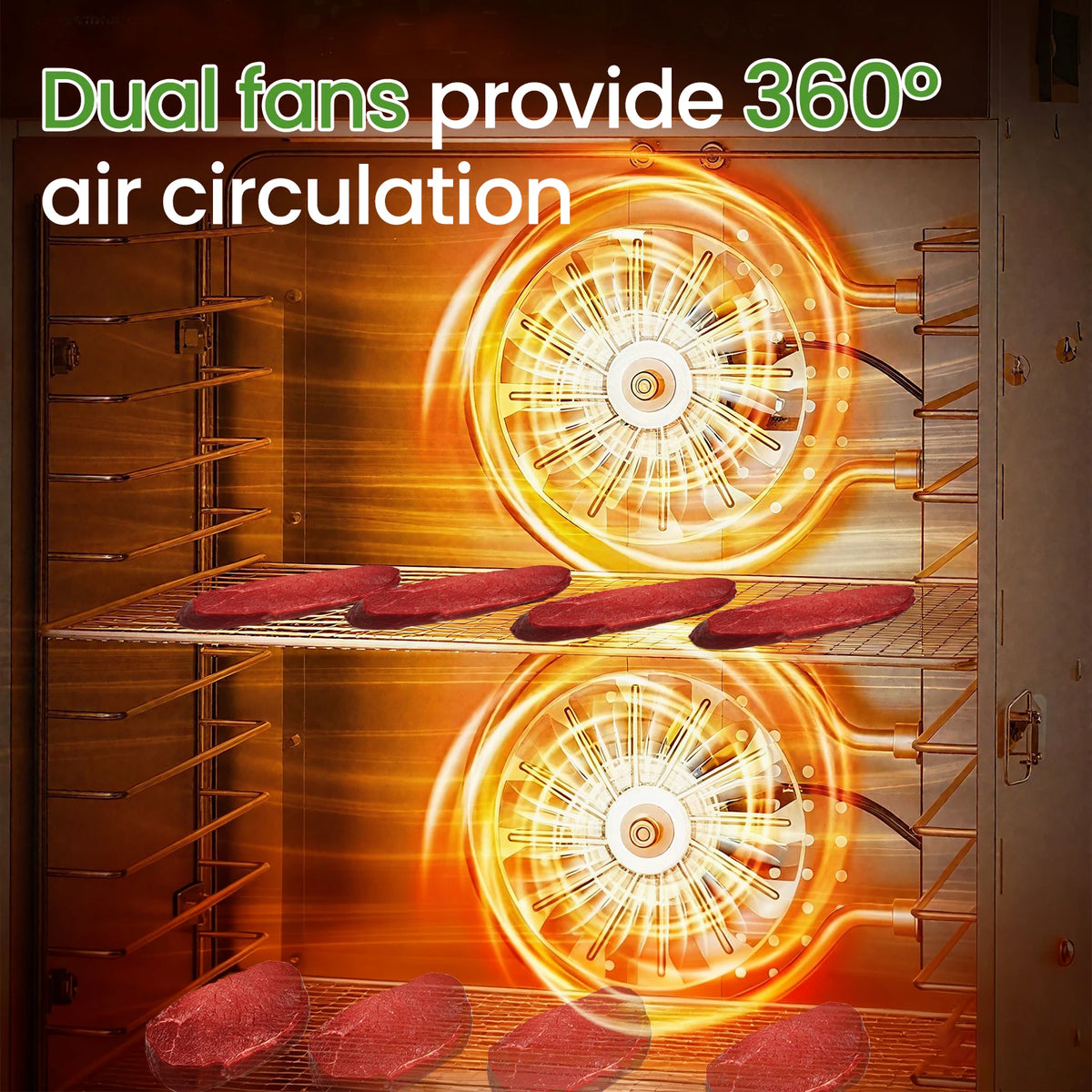 Commercial Food Dehydrator With Stainless Steel Interior And Dual Fans