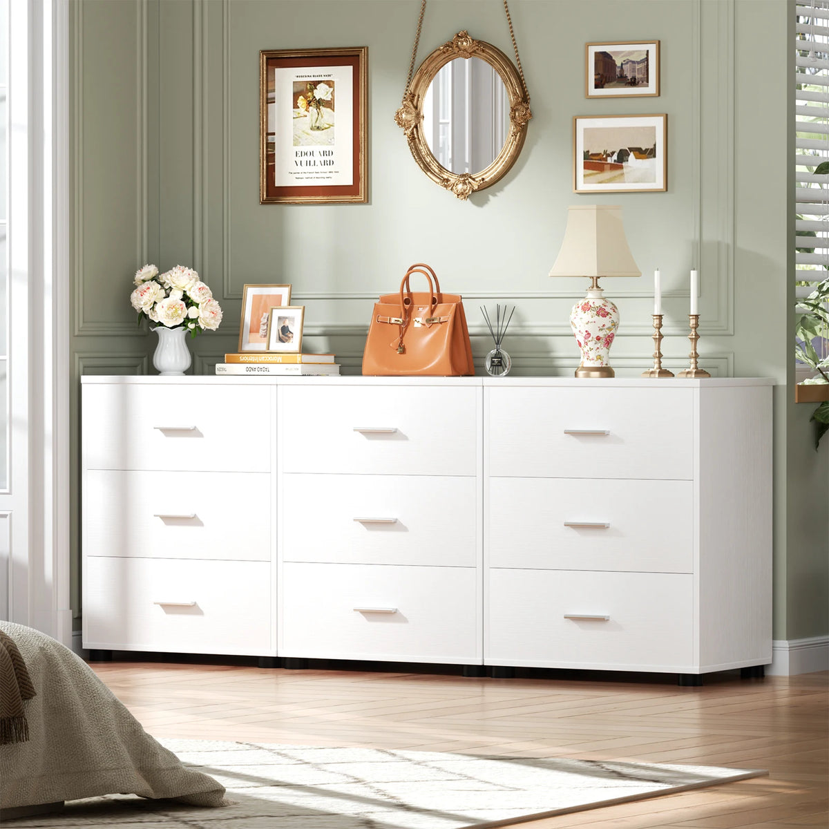 Aheaplus Wooden Drawer Storage Cabinet For Bedroom And Home Organization