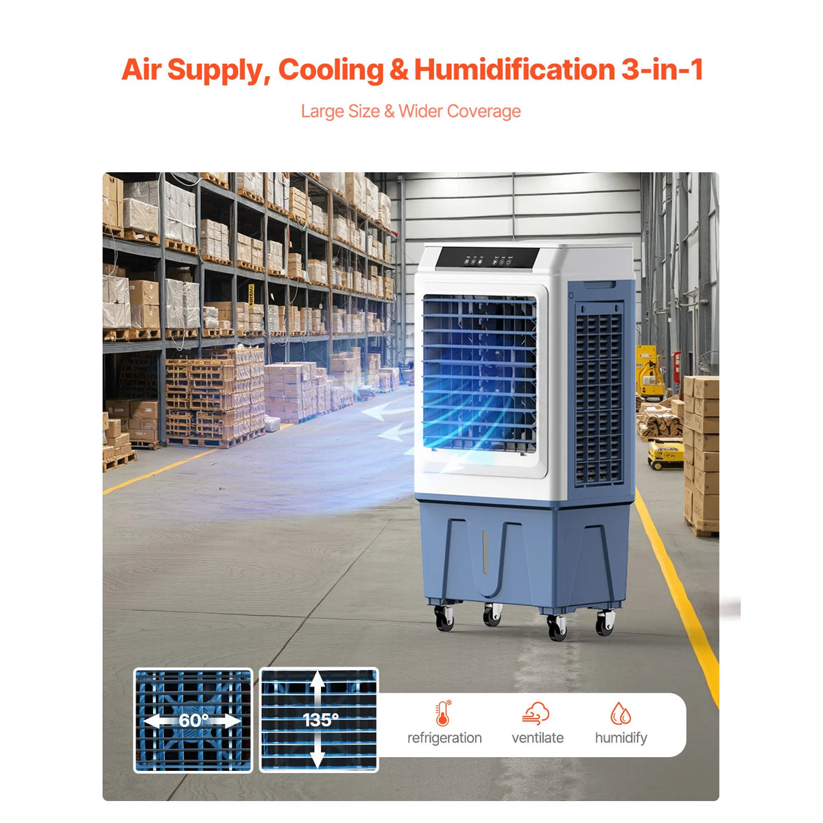 SucceBuy Evaporative Air Cooler With Remote Control And Timer
