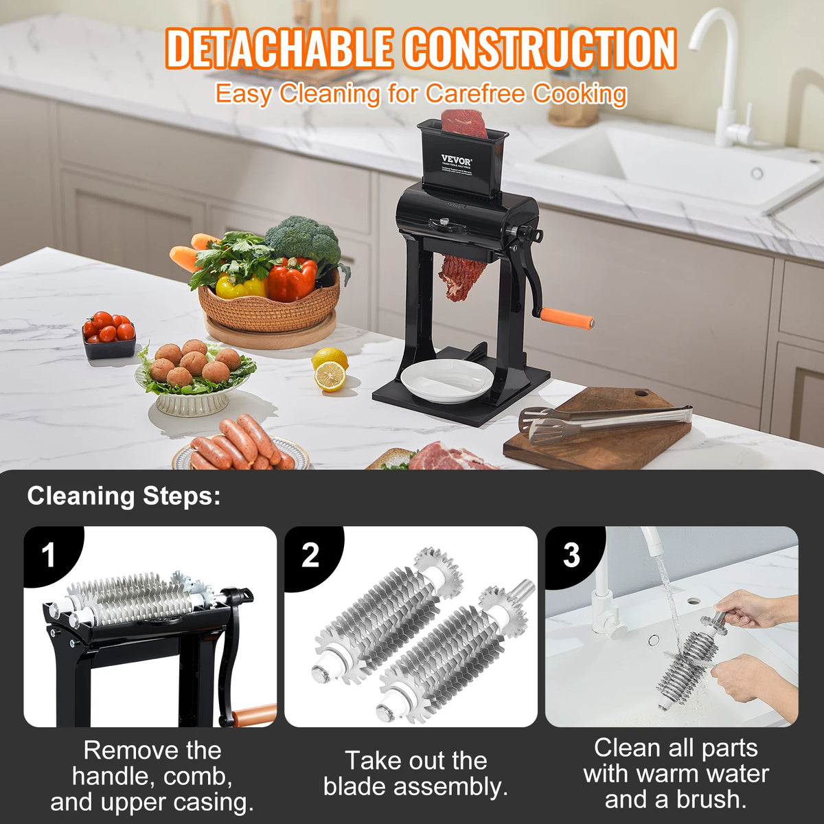 SucceBuy Commercial Manual Stainless Steel Meat Tenderizer Machine