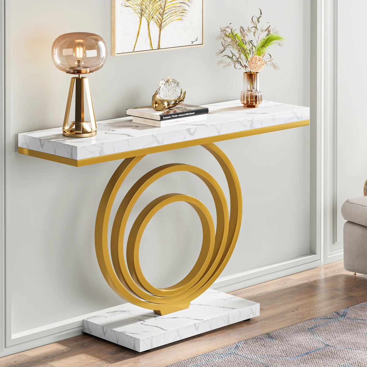 Tribesigns Modern Ring Console Table for Entryway and Living Room