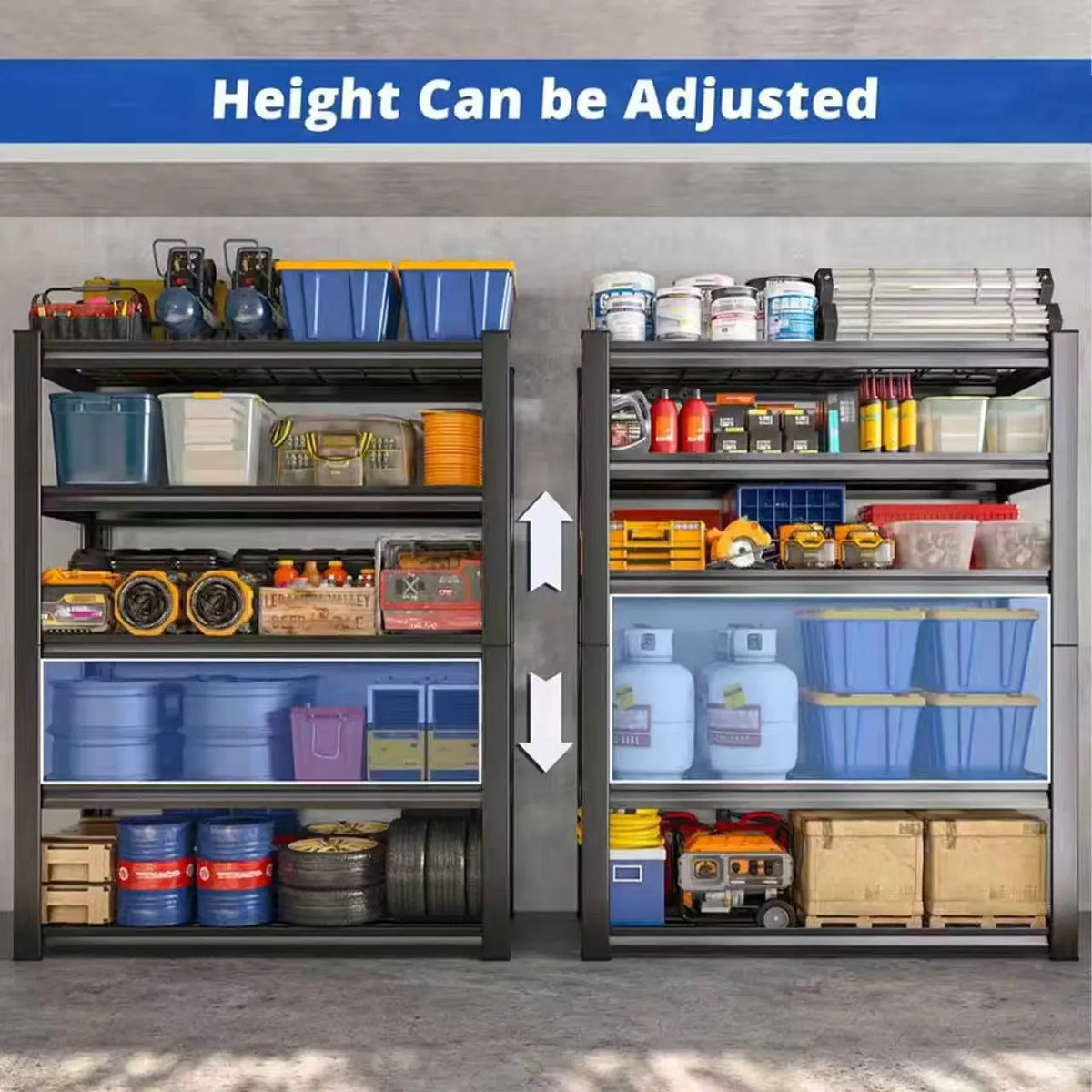 Sarenzoon Adjustable Metal Double Layer Utility Storage Rack
