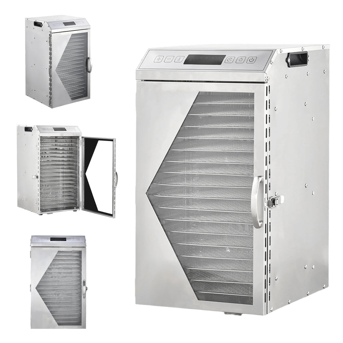Commercial Food Dehydrator With Stainless Steel Interior And Dual Fans