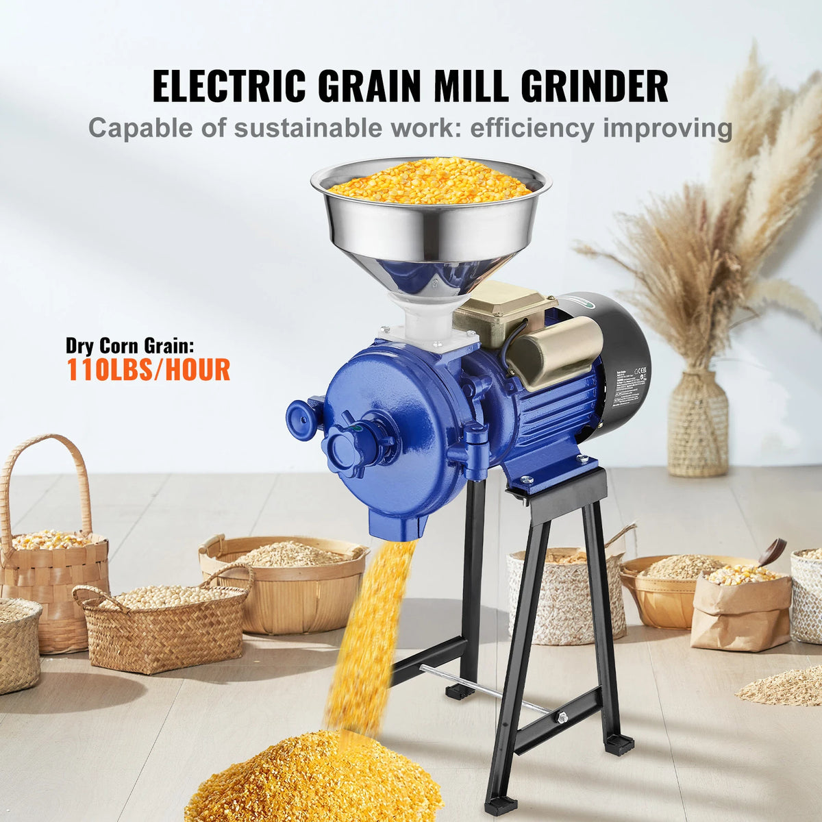 VEVOR Commercial Electric Grain Mill Grinder for Corn and Spices