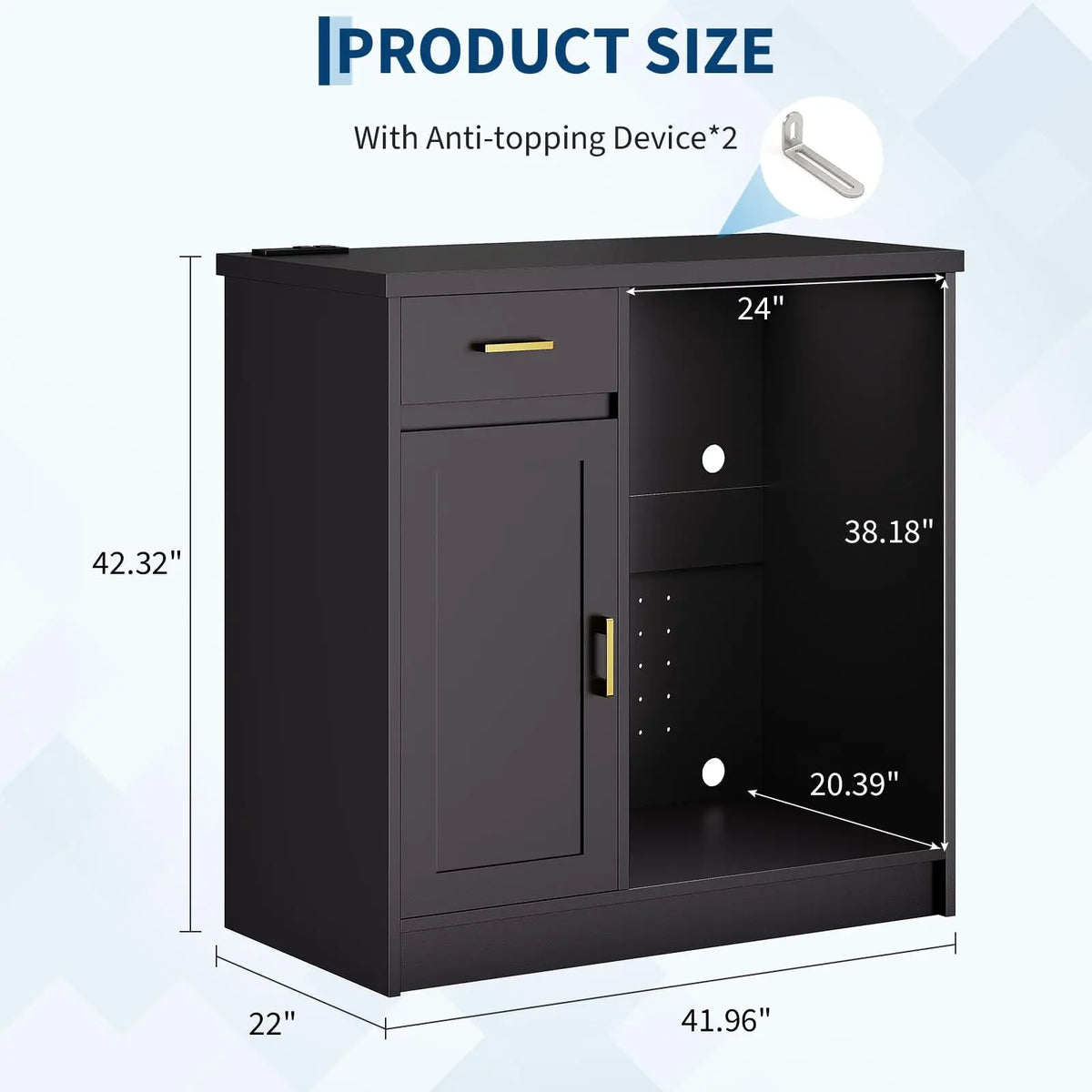 HiMISS Farmhouse Mini Fridge Wine Bar Cabinet With Storage