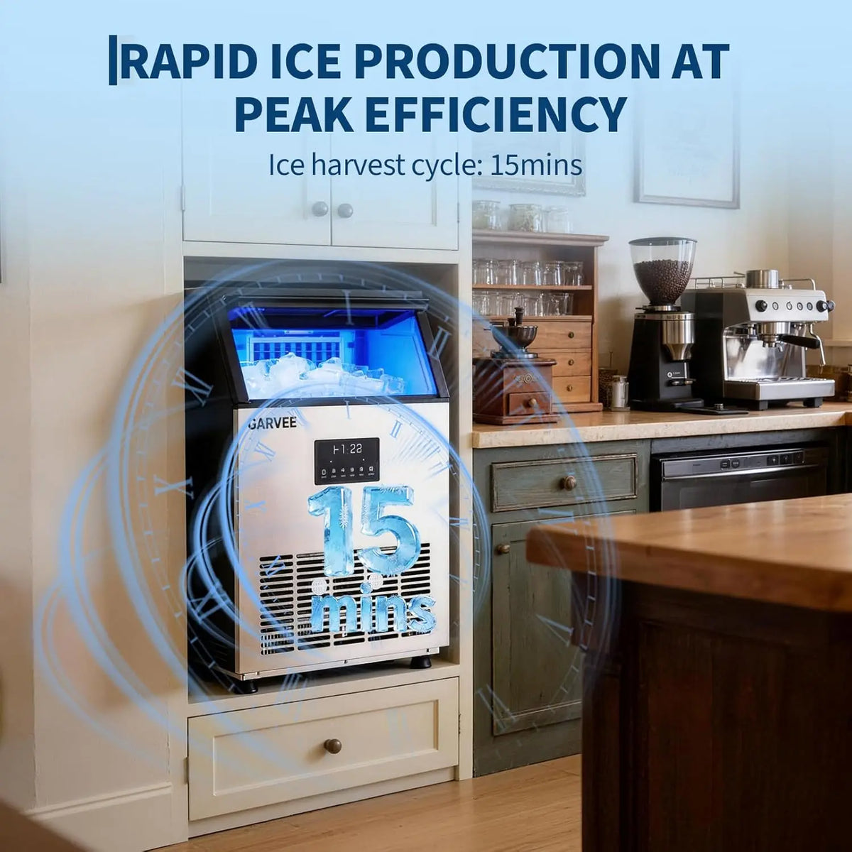 Acekool Commercial Ice Maker With Dual Inlet Self Cleaning