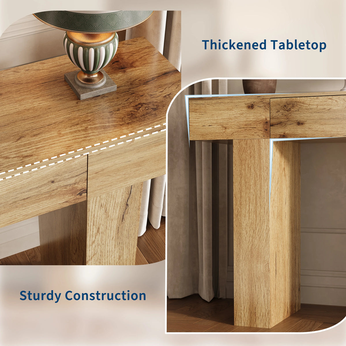 HiMISS Farmhouse Console Table With Drawer For Entryways