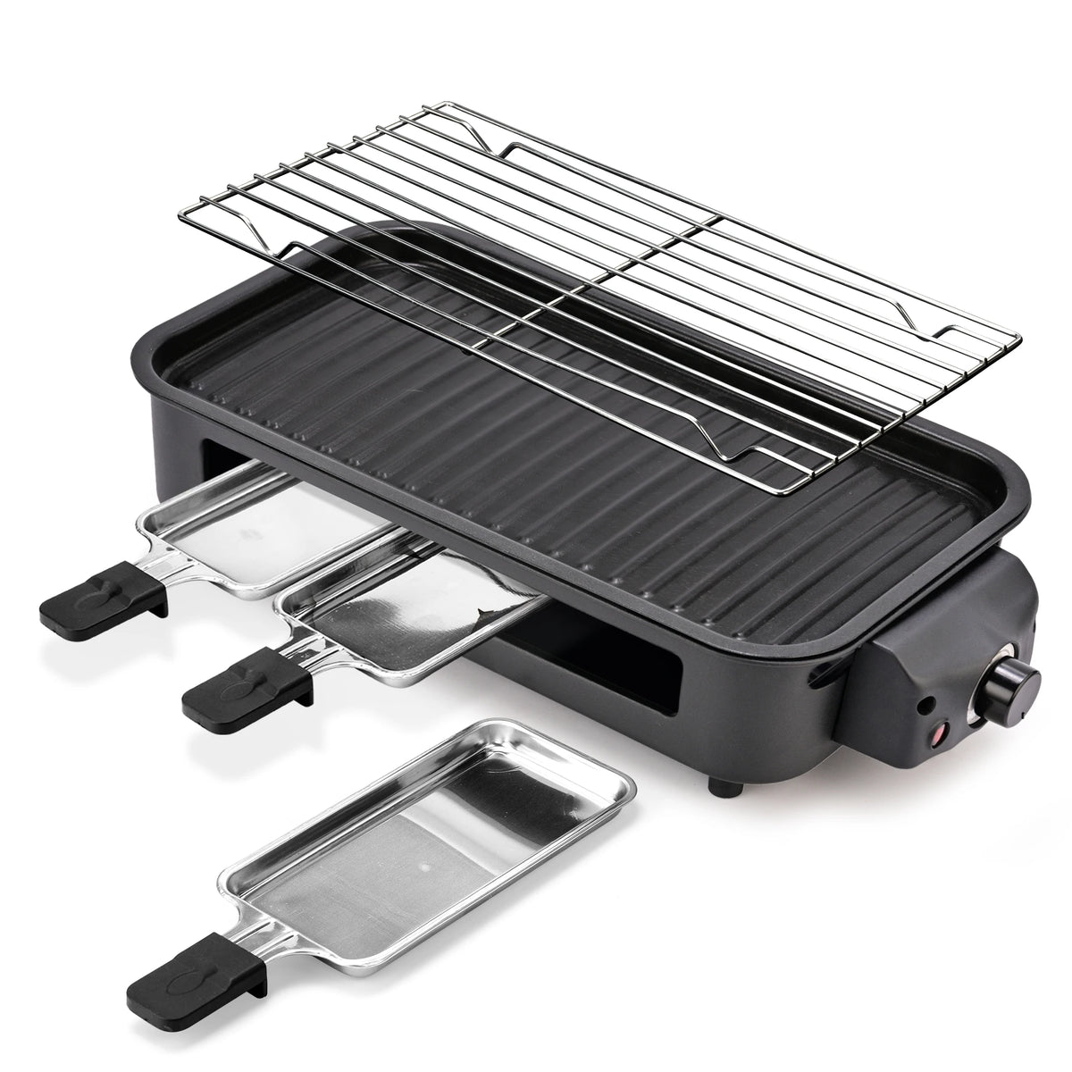 Sumetas Smokeless Electric Grill With Removable Griddle And Rack