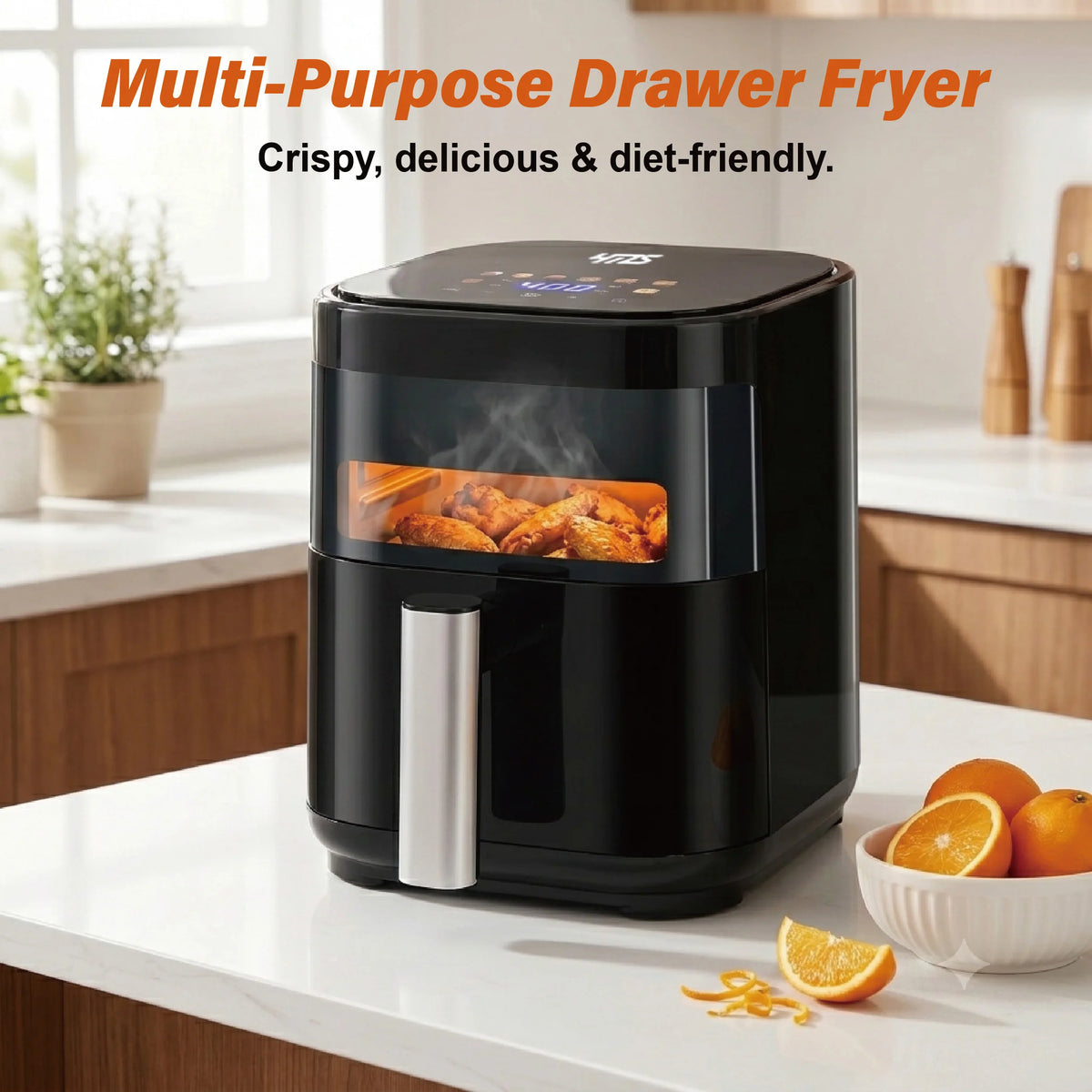 MIRASTON Touchscreen Air Fryer With Viewing Window And Preset Cooking