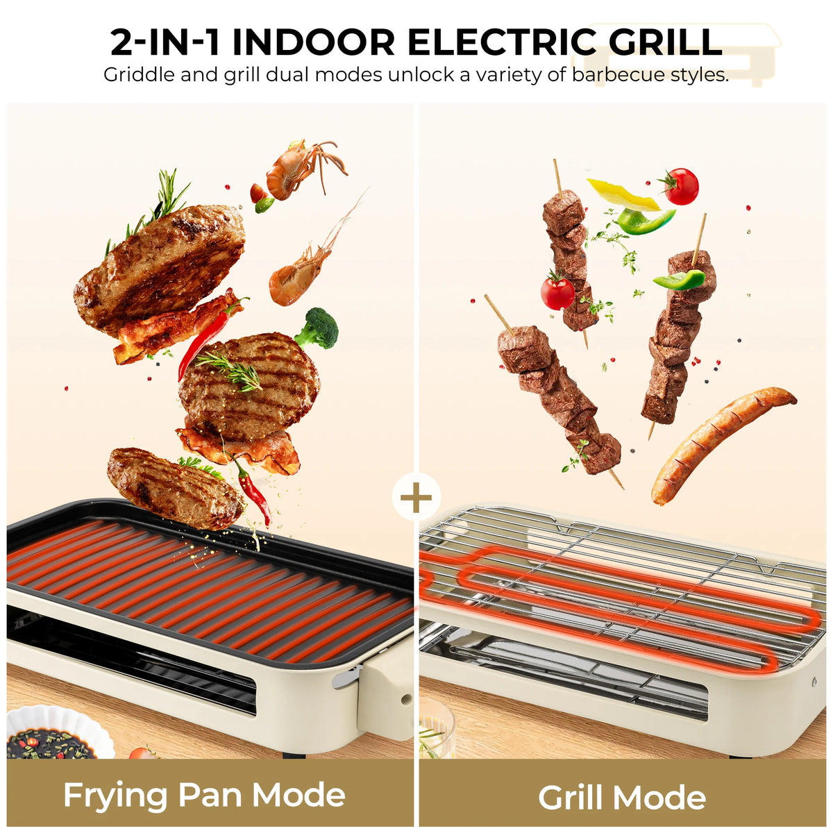 Sumetas Smokeless Electric Grill With Removable Griddle And Rack