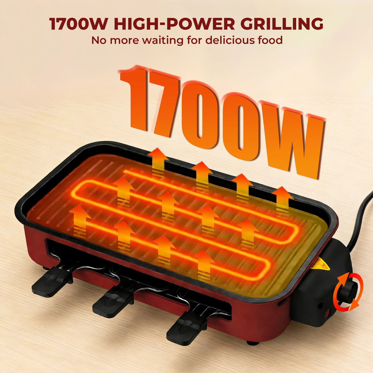 Sumetas Smokeless Electric Grill With Removable Griddle And Rack