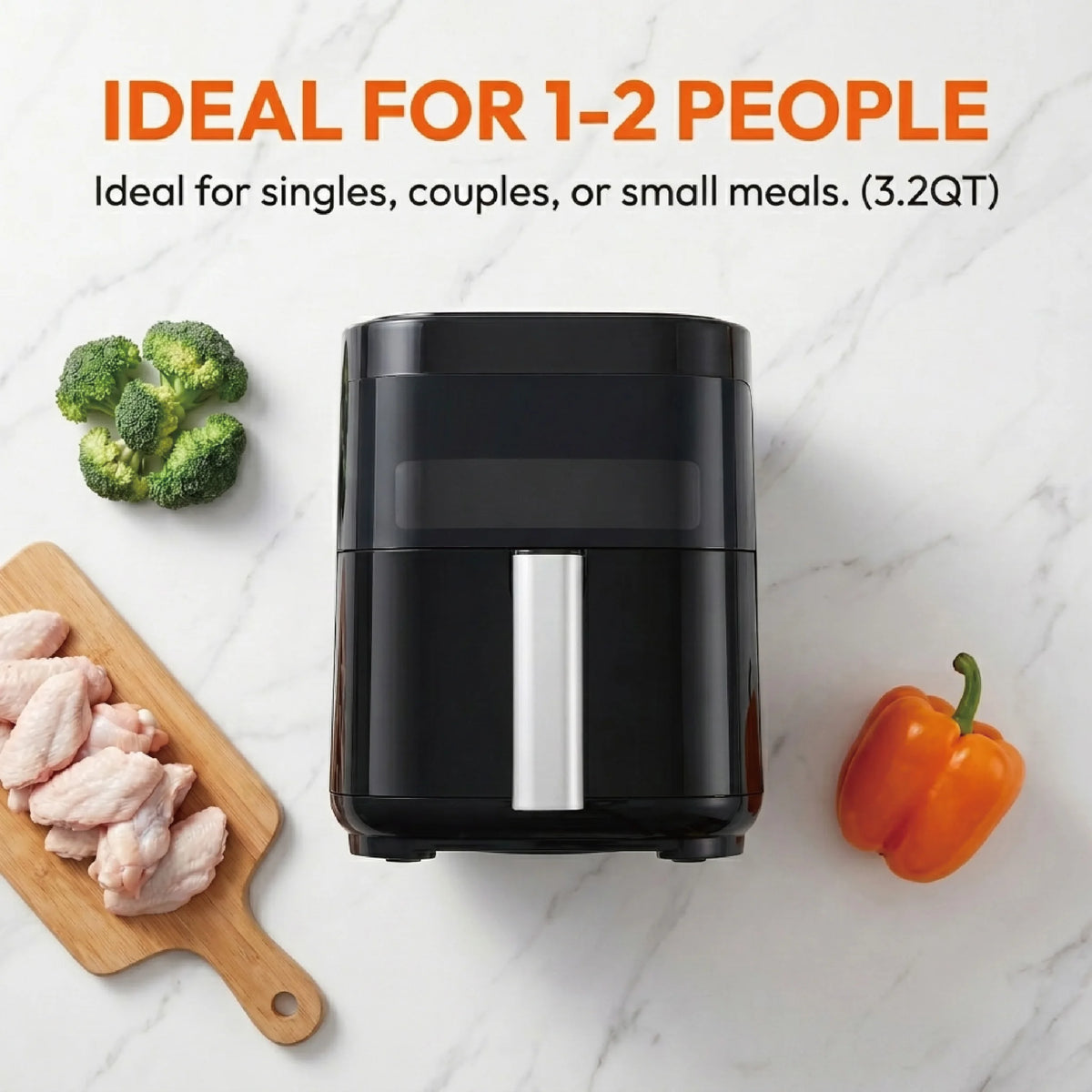 MIRASTON Touchscreen Air Fryer With Viewing Window And Preset Cooking