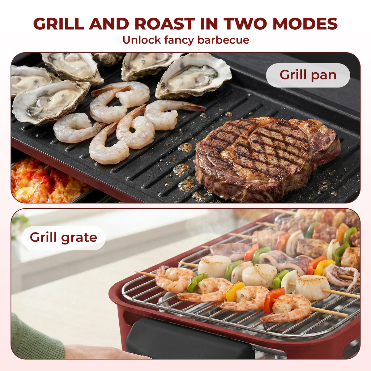 Sumetas Smokeless Electric Grill With Removable Griddle And Rack