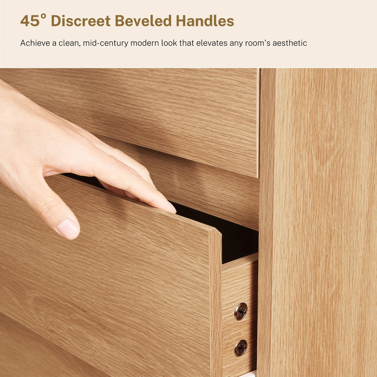 Modern Nine Drawer Wooden Bedroom Dresser With Curved Profile Design