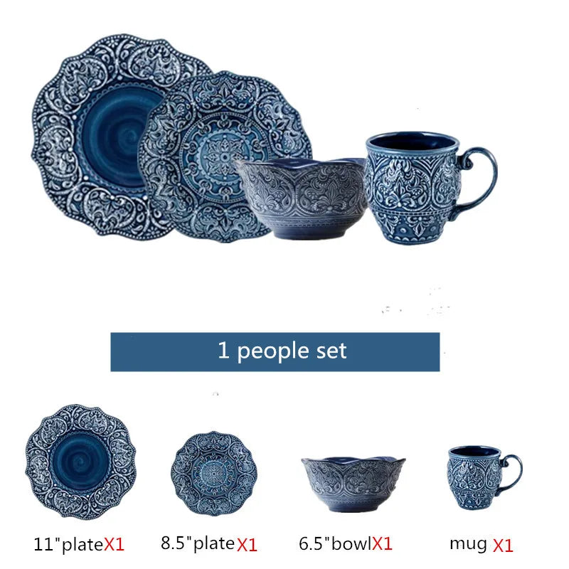 Ceramic Dinnerware Set With Plates Bowls Cups And Serving Dishes