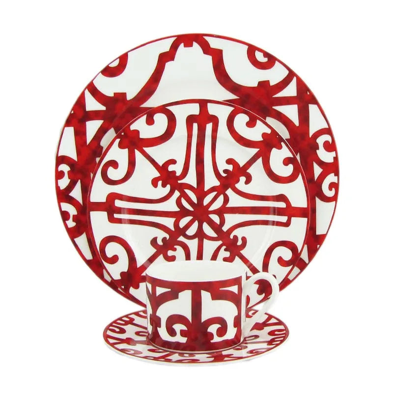 NGAI Bone China Dinnerware Set With Plates Cups And Saucers