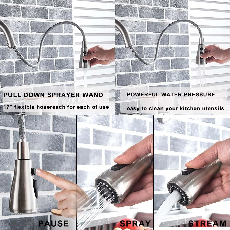 Rozin Three Way Pull Out Kitchen Water Filter Faucet