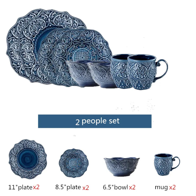 Ceramic Dinnerware Set With Plates Bowls Cups And Serving Dishes