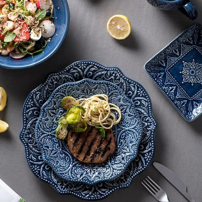 Ceramic Dinnerware Set With Plates Bowls Cups And Serving Dishes
