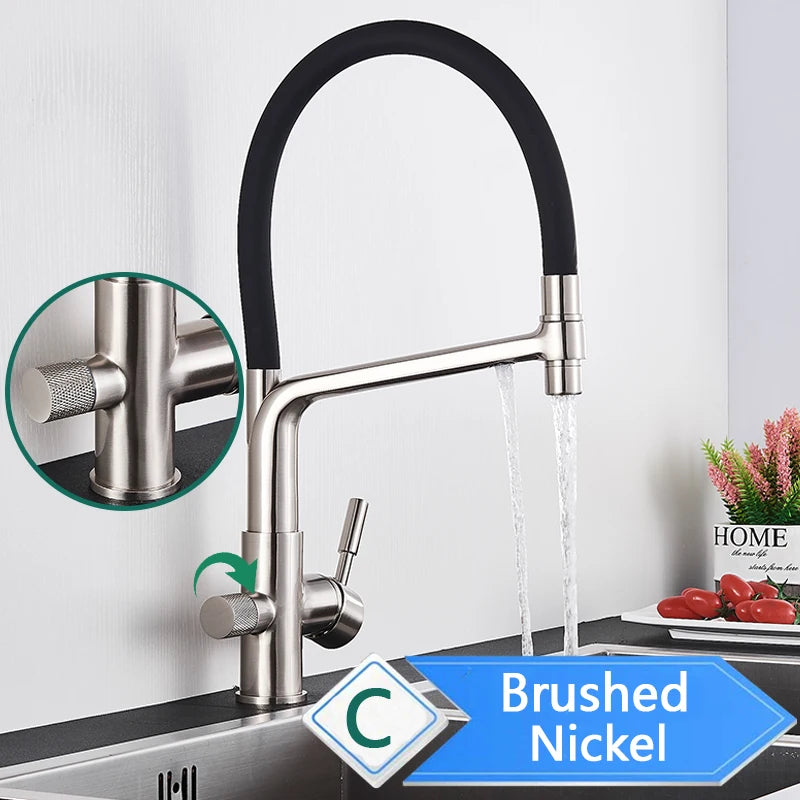 Rozin Three Way Pull Out Kitchen Faucet With Water Filter