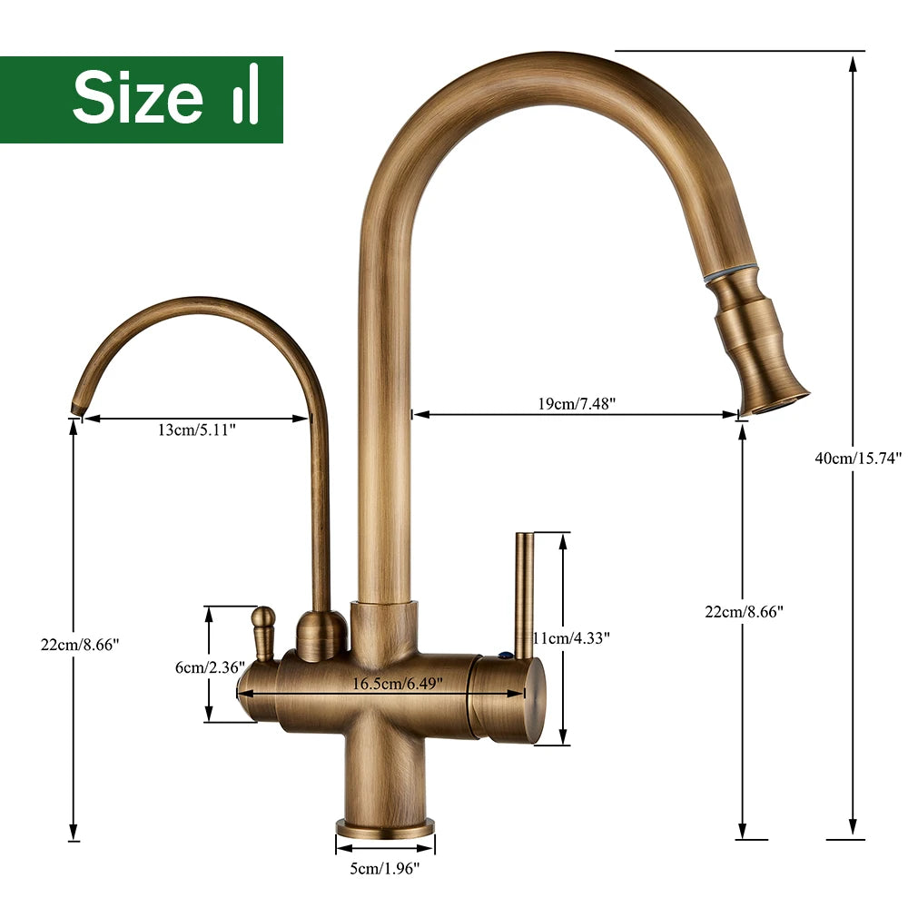 Rozin Two In One Filter Kitchen Faucet With Pullout Sprayer