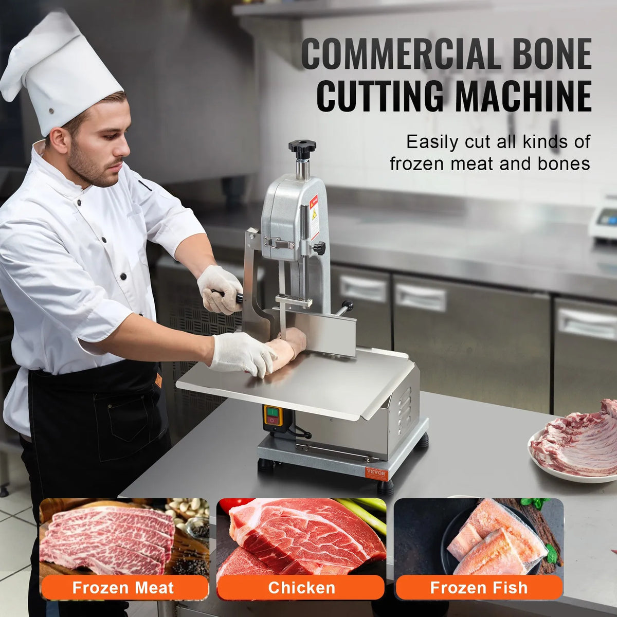 SucceBuy Commercial Electric Meat Bandsaw for Bone and Fish Cutting