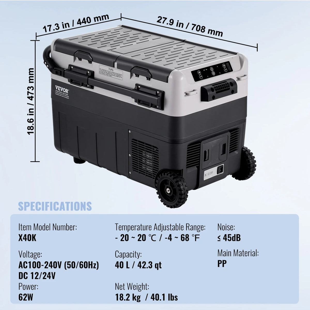 SucceBuy Portable Dual Zone Car Refrigerator Freezer With Compressor