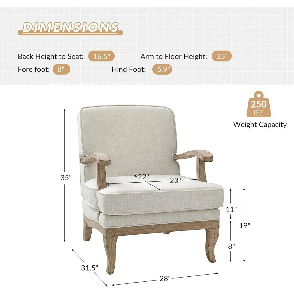 Upholstered Accent Lounge Chair With Striped Back And Wood Legs